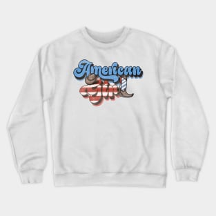 American Girl Distressed Aesthetic Crewneck Sweatshirt